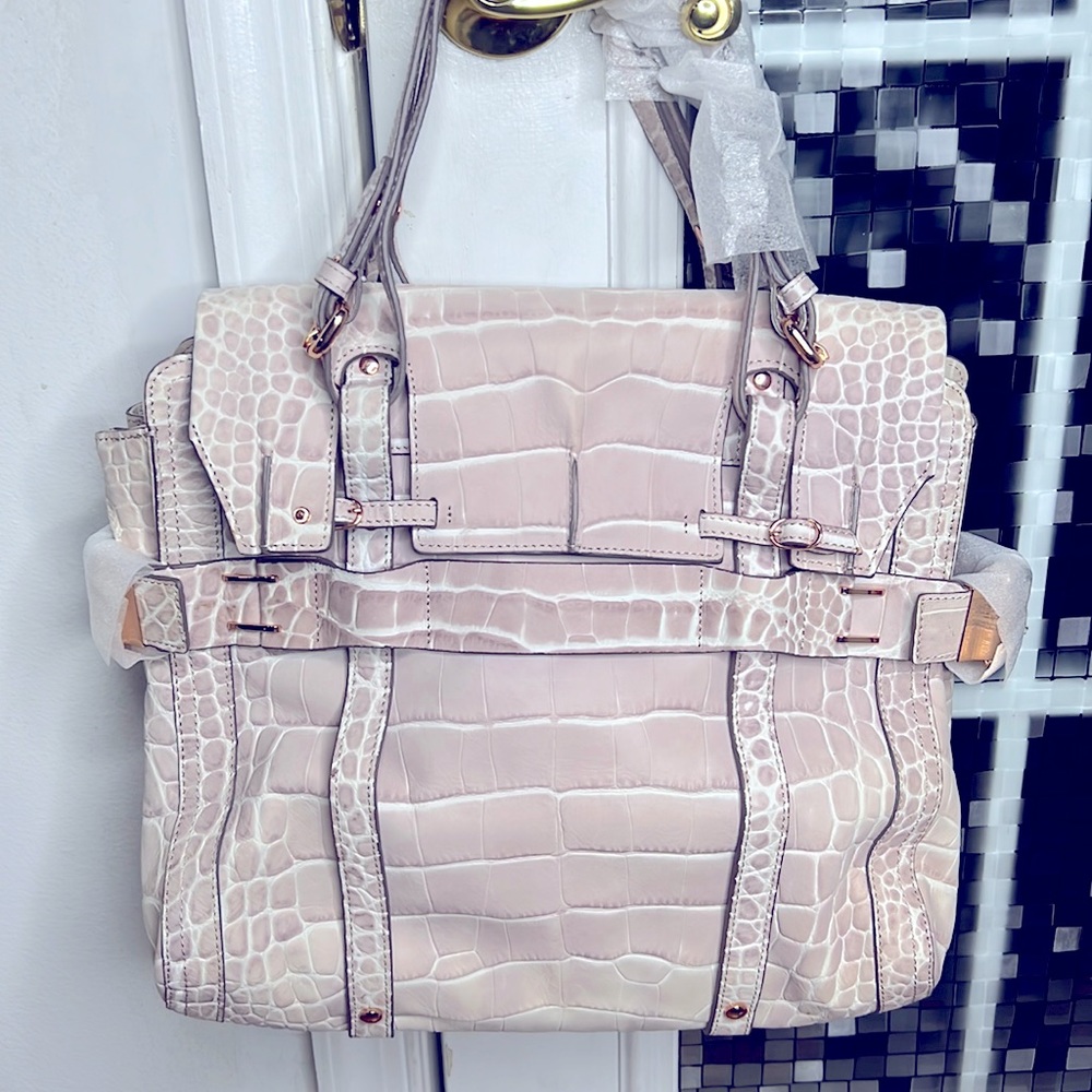 💕 Kooba gorgeous light pink rose gold handcrafted leather xlarge satchel nwot💕